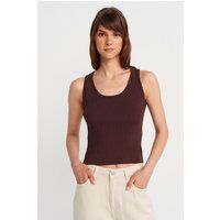 Rippstrick-Top im Slim-Fit-Stil