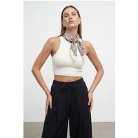 Ärmelloses Crop-Top mit Rippstrick