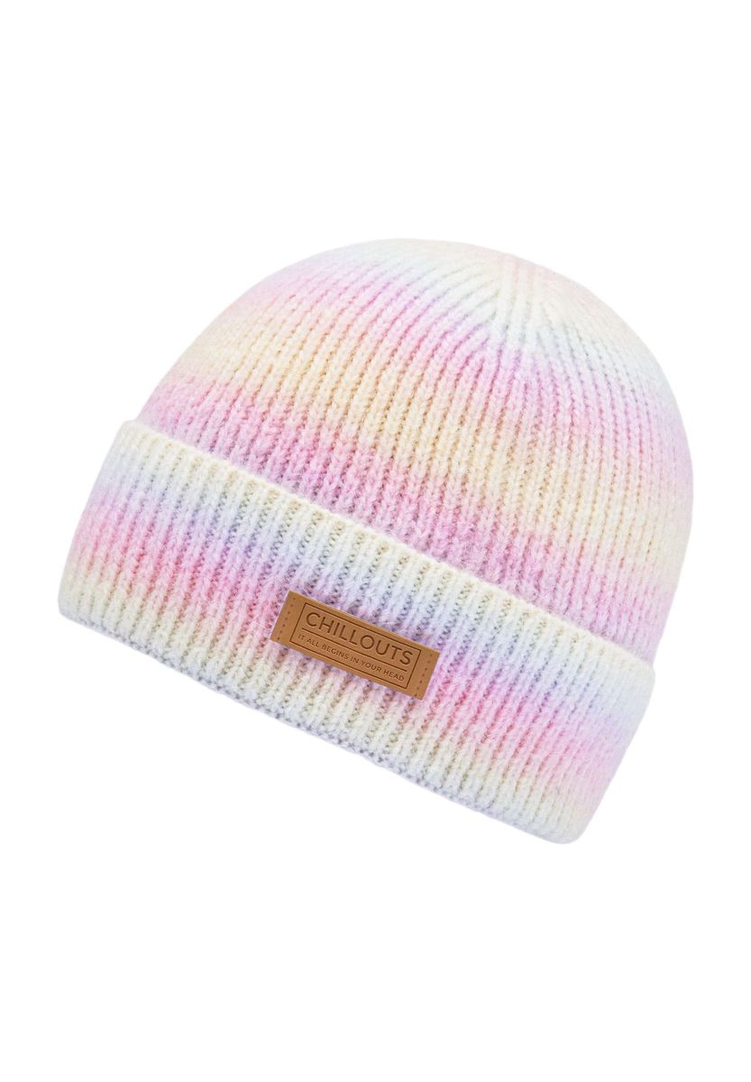 Rippstrick-Beanie in Pastellfarben
