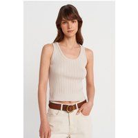 Ärmelloses Rippstrick-Tanktop