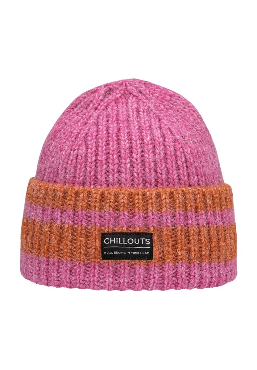 Grobgestrickte Beanie mit Umschlag
