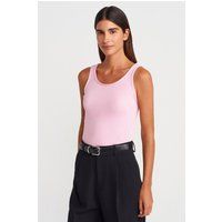 Rippstrick-Tanktop mit U-Ausschnitt