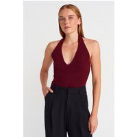 Strukturiertes Strick-Neckholder-Top
