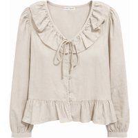 Bluse mit Rüschenkragen und Schößchen