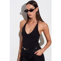 Minimalistischer Ripp-Halterneck-Body