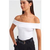 Minimalistisches schulterfreies Jersey-Oberteil