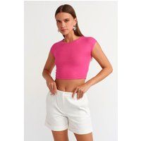 Eng anliegendes Jersey-Crop-Top