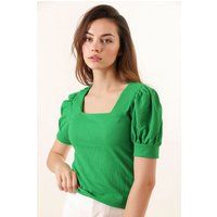 Schmale Bluse mit Karree-Ausschnitt