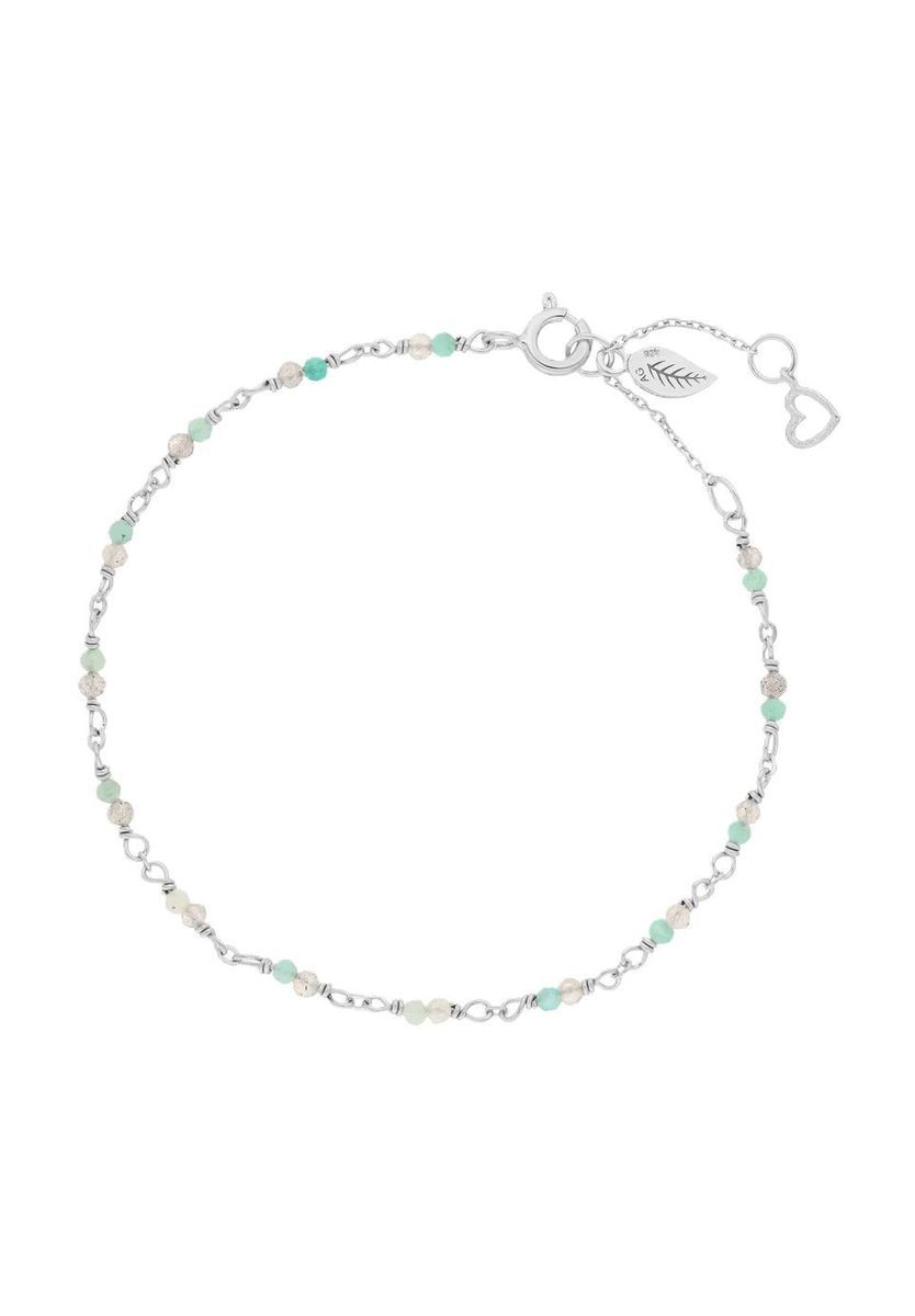 Silberarmband mit grünen Edelsteinen