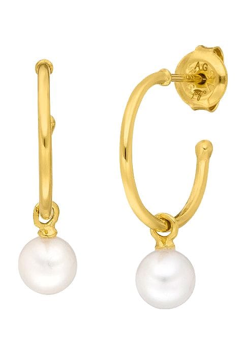 Elegante Creolen mit Perlenanhänger