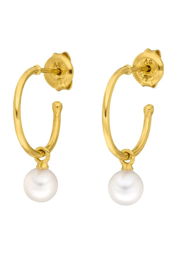 Elegante Creolen mit Perlenanhänger