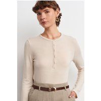 Langärmeliges Henley-Strickoberteil