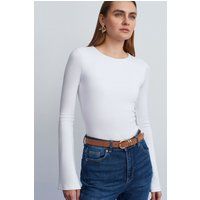Slim-Fit Langarmshirt mit Rundhalsausschnitt