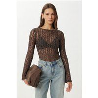 Transparente Bluse aus Spitze
