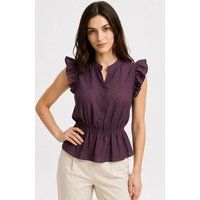 Strukturierte Jacquard-Schößchenbluse