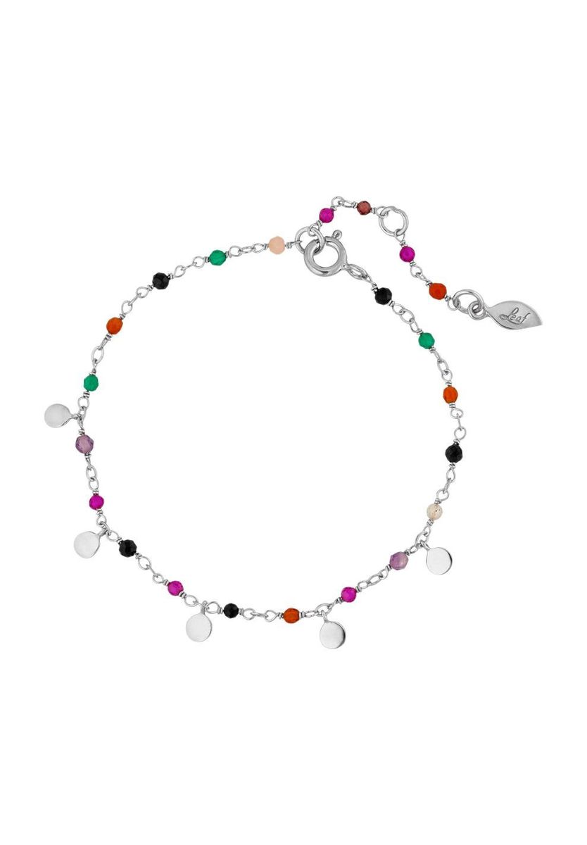 Zierliches Silberarmband mit bunten Edelsteinen