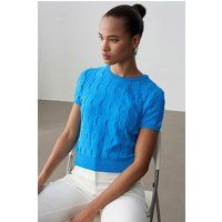 Strukturiertes Wellenstrick Crop Top