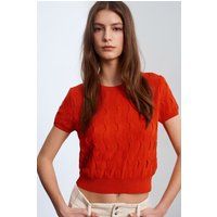 Strukturiertes Wave-Strick Crop-Top