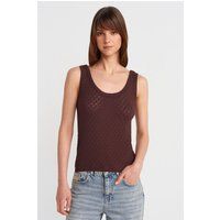 Strukturiertes Lochstrick-Tanktop
