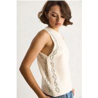 Verziertes ärmelloses Stricktop
