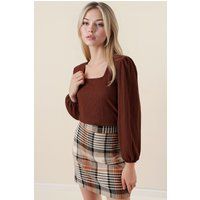 Strukturierte Bluse mit Karree-Ausschnitt