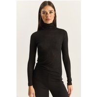 Figurbetonte Langarm-Rollkragenbluse