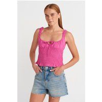 Gerafftes Camisole-Oberteil mit Bindeband