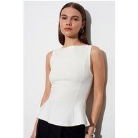 Taillierte Ärmellose Peplum-Bluse