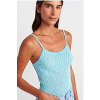 Strukturierte Cropped-Cami mit Schleife