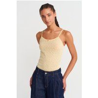 Texturiertes Strick-Camisole mit Schleife