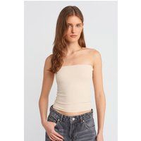 Trägerloses Baumwoll-Stretch Bandeau-Top