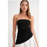 Elegantes trägerloses Top mit Drapierung