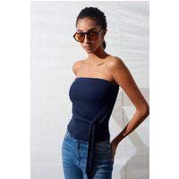Trägerloses Slim-Fit Top mit Bindedetail