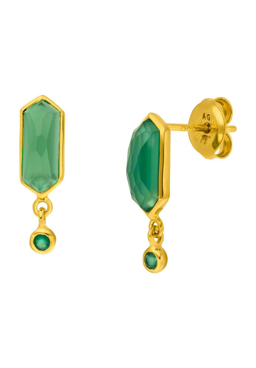 Earcuff mit rechteckigem Achat und Mondsteinen