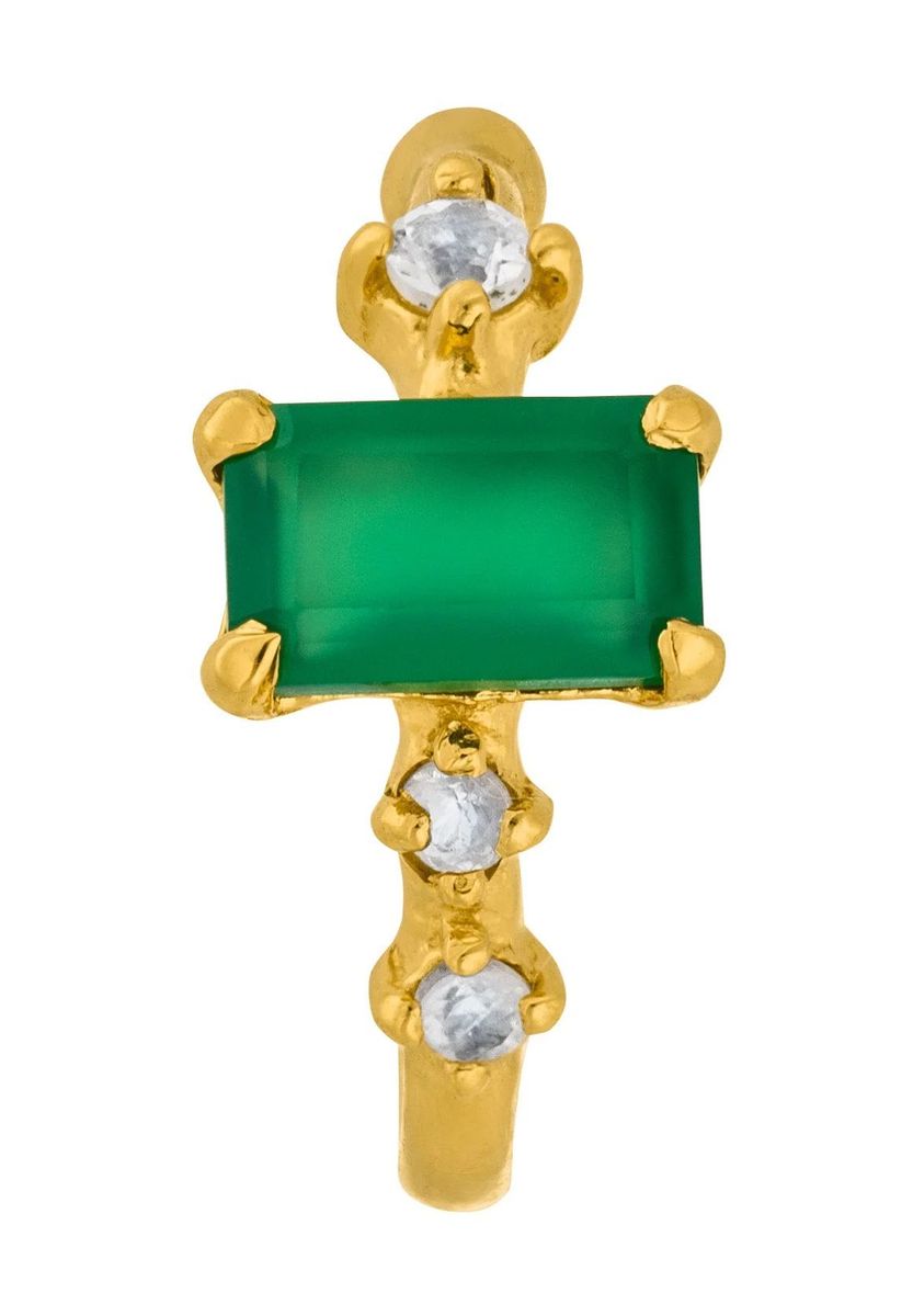 Earcuff mit rechteckigem Achat und Mondsteinen
