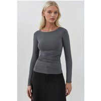Enganliegendes Langarm-Top mit Raffung