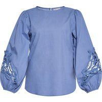 Romantische Puffärmel-Bluse mit Spitze