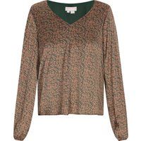 Fließende V-Ausschnitt Bluse mit Blumenmuster