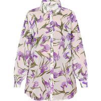 Lange Bluse mit Iris-Blumendruck