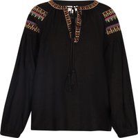 Bestickte Boho-Bluse mit Quasten