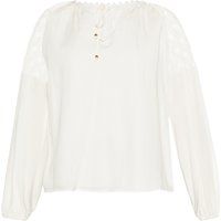 Boho-Bluse mit Spitze und Puffärmeln