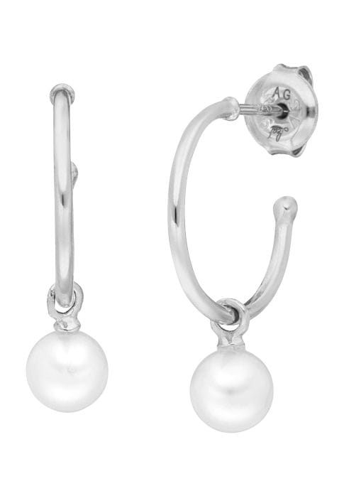 Creolen aus Sterlingsilber mit Perlen