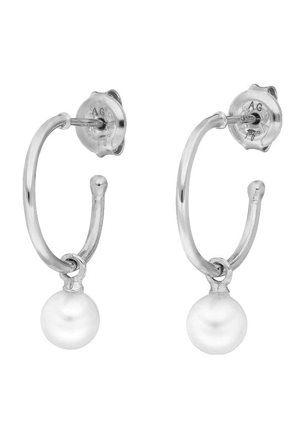 Creolen aus Sterlingsilber mit Perlen