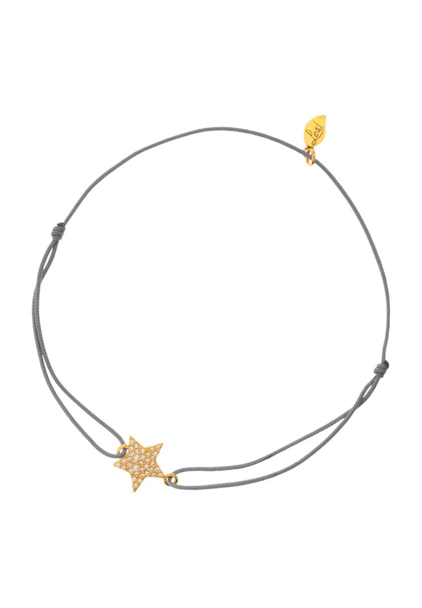 Zartes Stern-Textilarmband mit Zirkonia