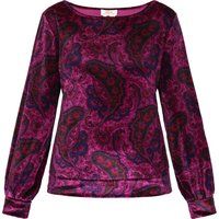 Paisley-Samtbluse mit Laternenärmeln
