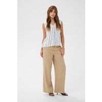 Ärmellose Bluse mit floralen Streifen
