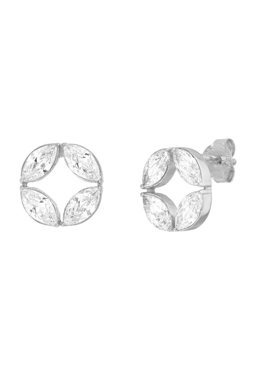 Funkelnde Kranz-Ohrstecker mit Marquise-Schliff