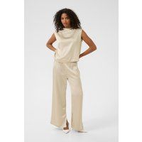 Elegante ärmellose Stehkragen-Bluse