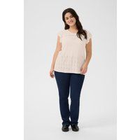 Ärmellose Bluse mit Lochstickerei-Rüschen