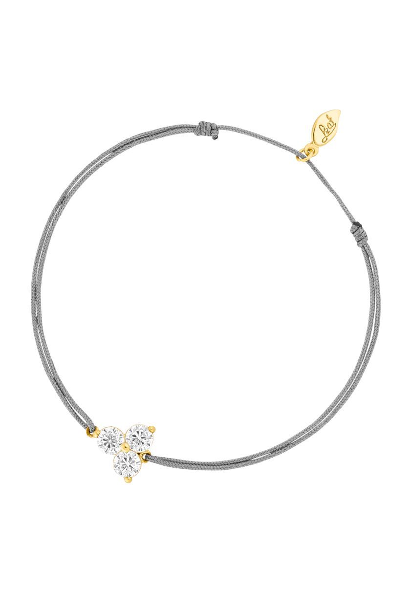 Kordelarmband mit funkelndem Zirkonia-Trio